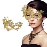Nessiworld Gold Color Lace Mask Lace Party Mask No 16